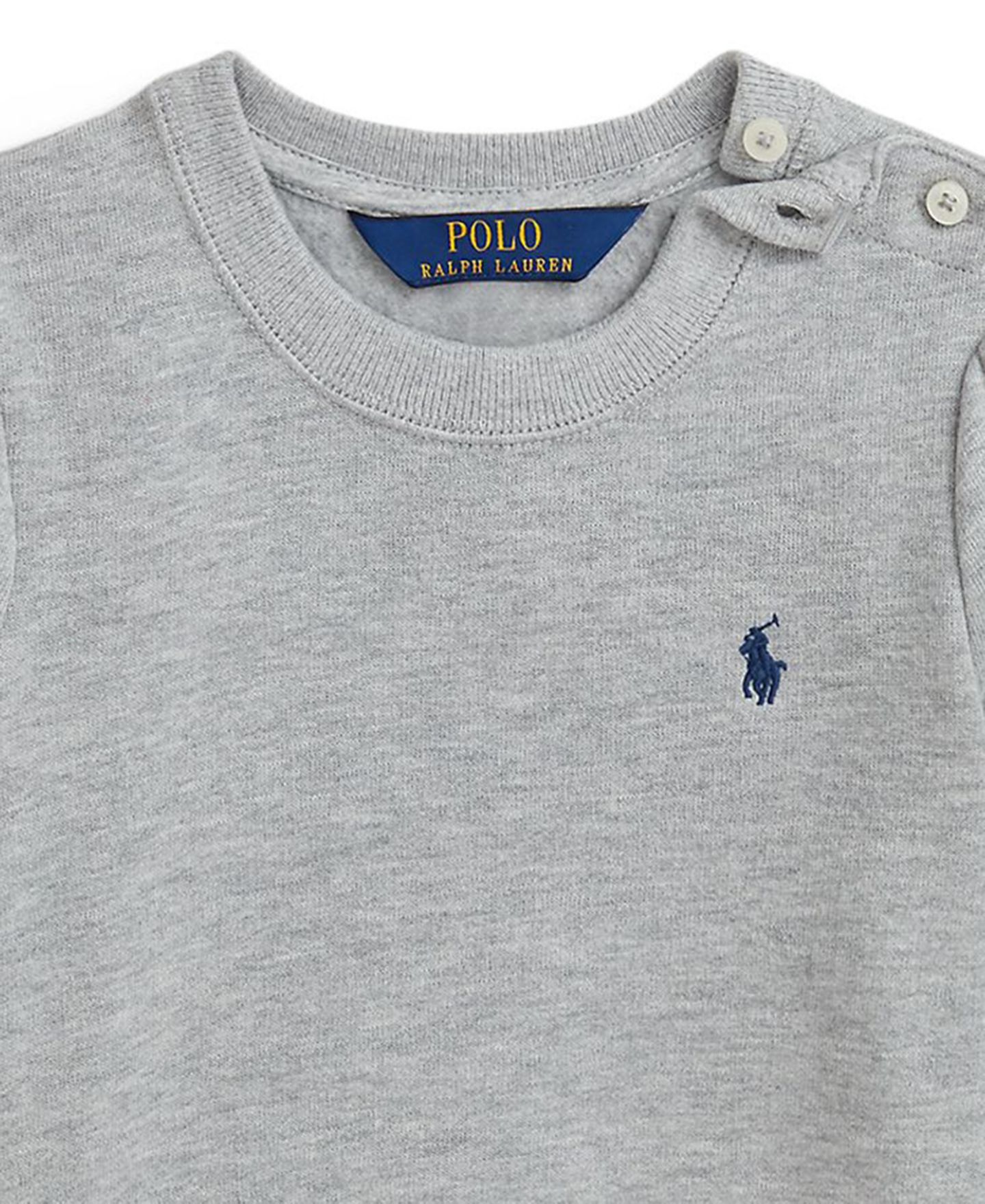 Детский флисовый свитшот Polo Ralph Lauren для девочек, 2T-6X, цвет: Меланжевый / Тёмно-синий — фото 3