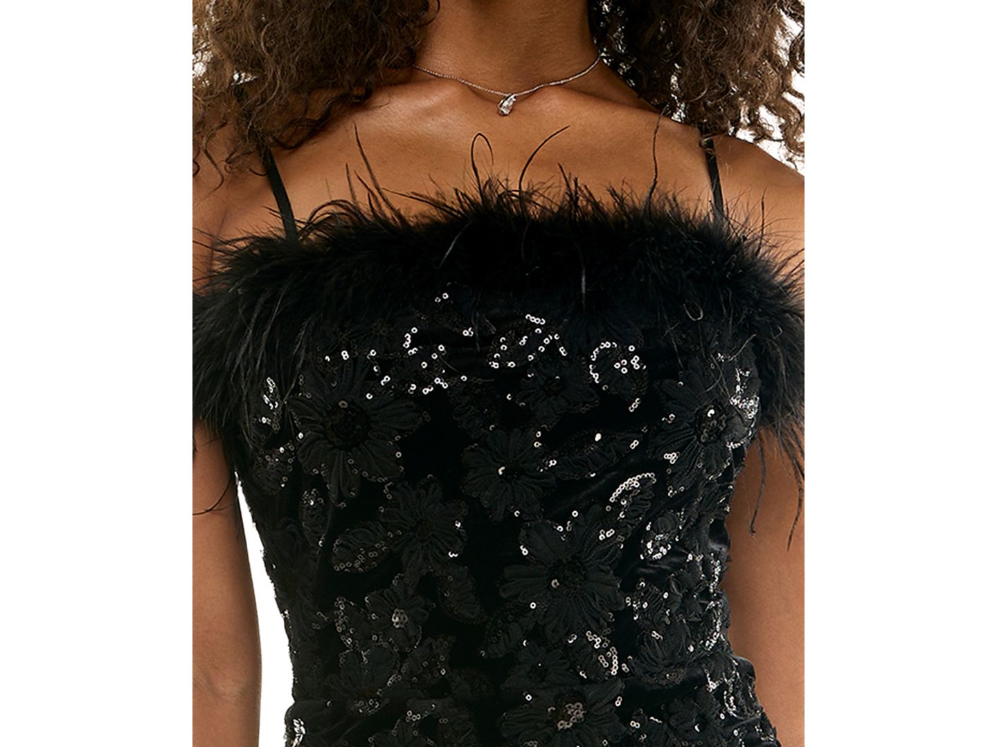 Женское платье KATIA RAE Juniors' Sequin Velvet Square Neck Mini, цвет: Чёрный — фото 4