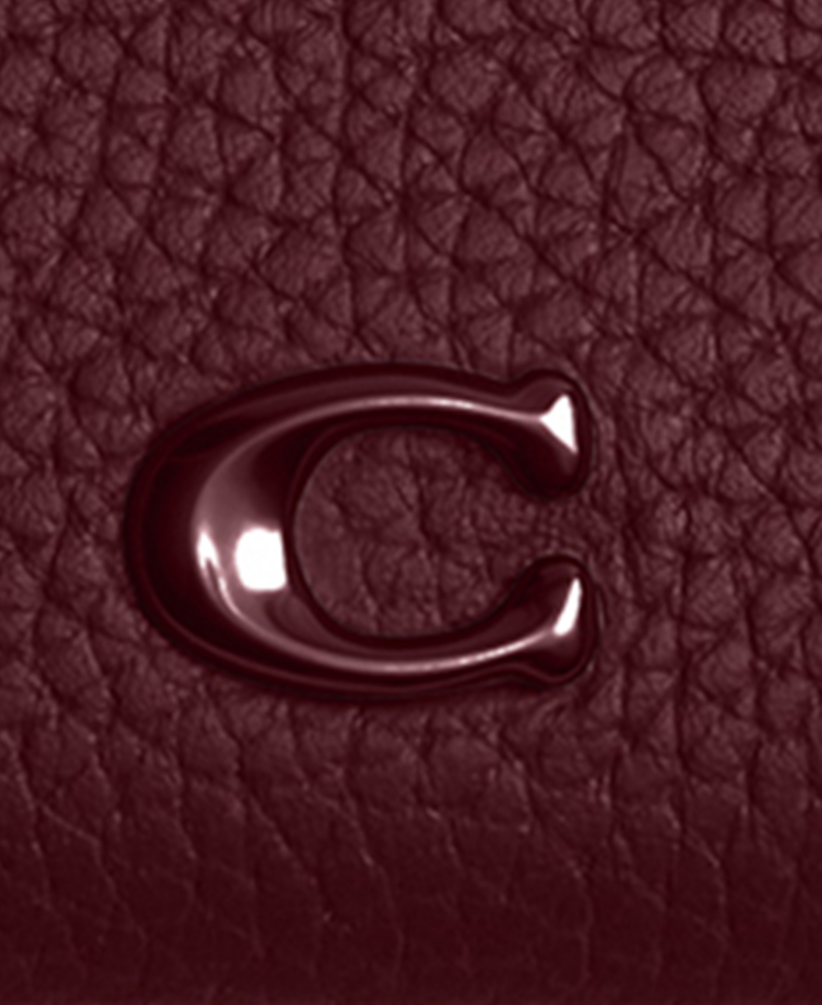 Coach Pebble Leather Card Case With Sculpted C Hardware, 4" x 3"