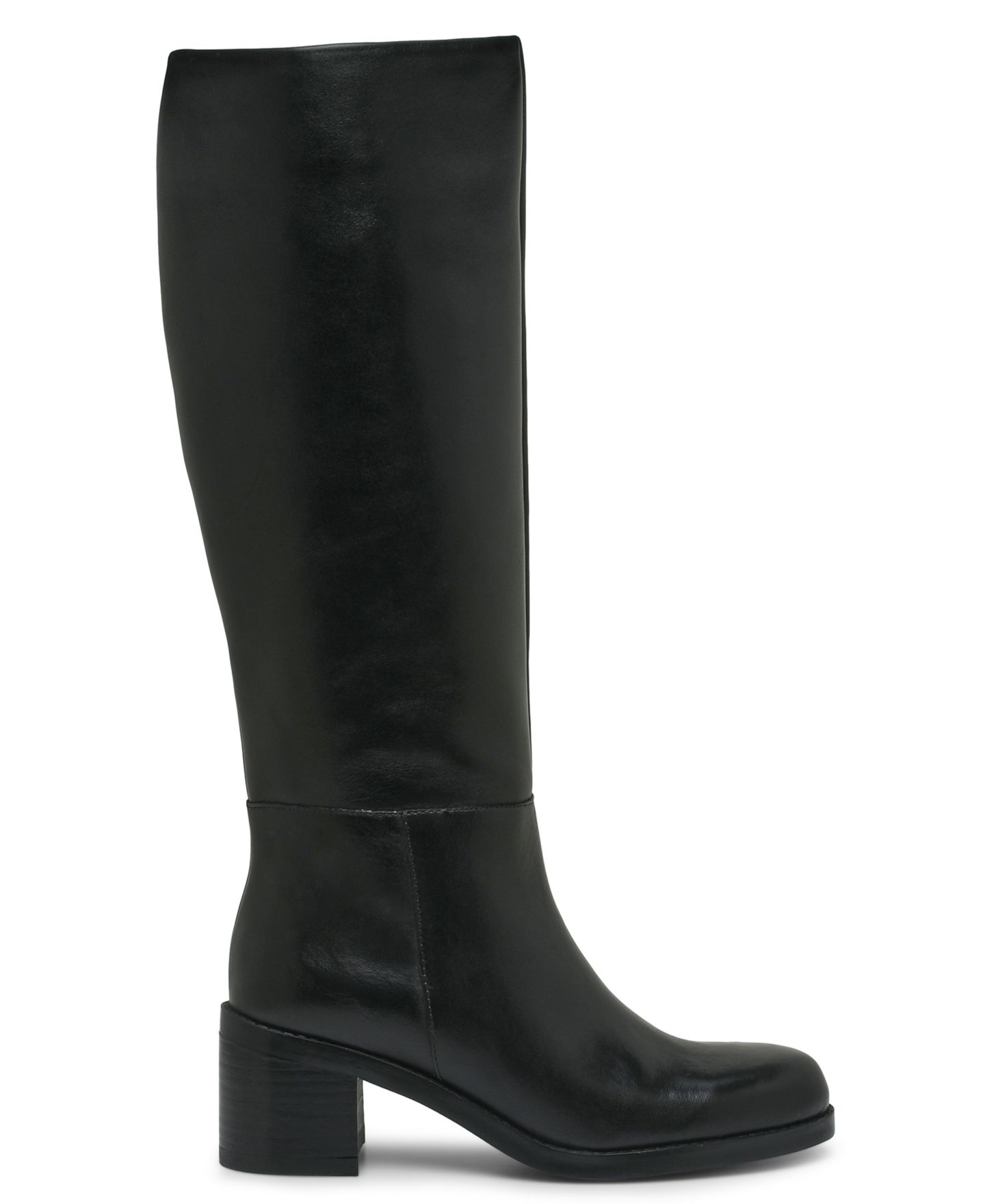 Женские ботинки Vince Camuto Ammar Regular & Wide Calf Block-Heel Tall, цвет: Чёрный кожаный — фото 2