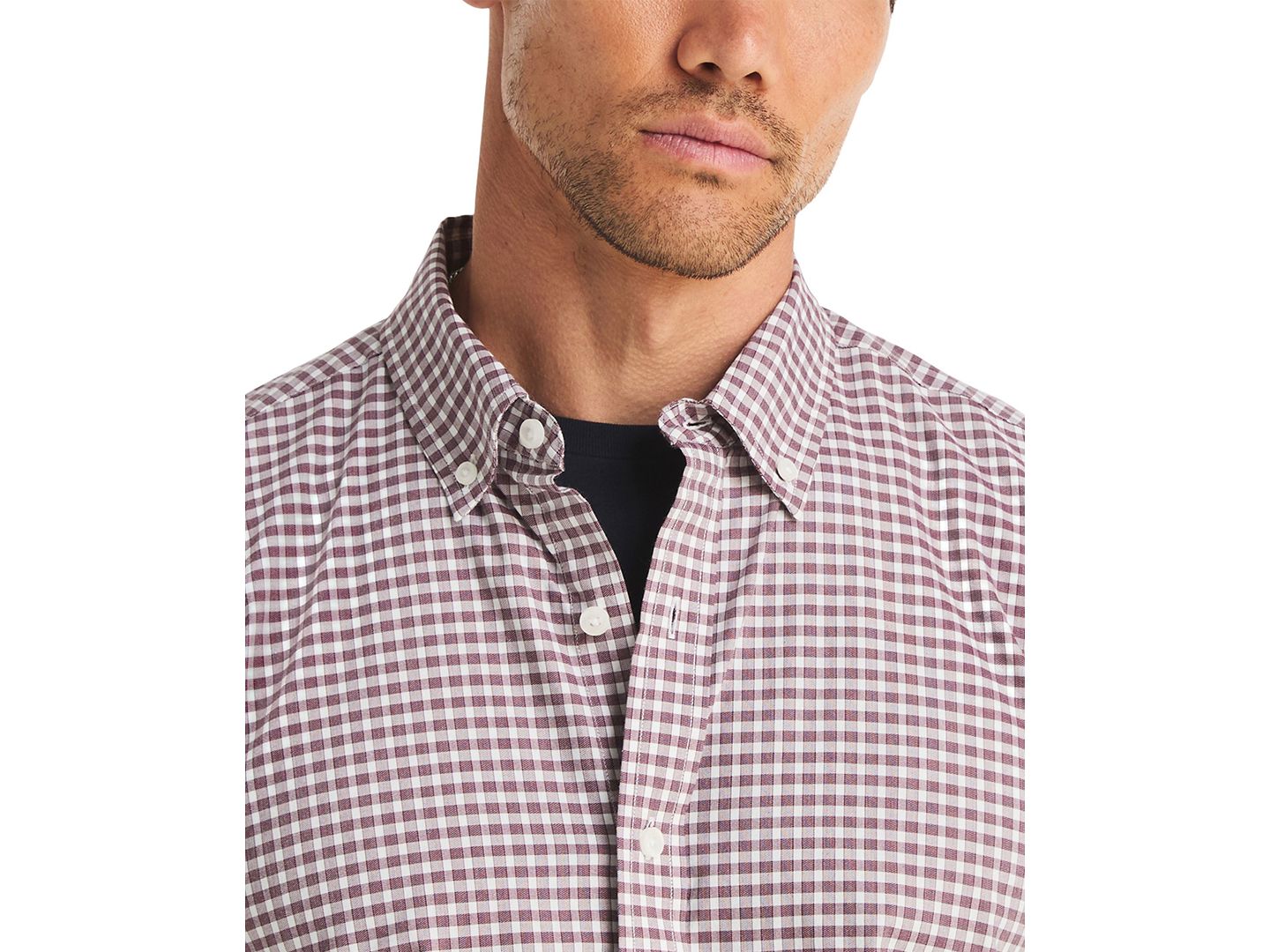 Мужская рубашка Nautica Long Sleeve, цвет: Морской бордовый — фото 4