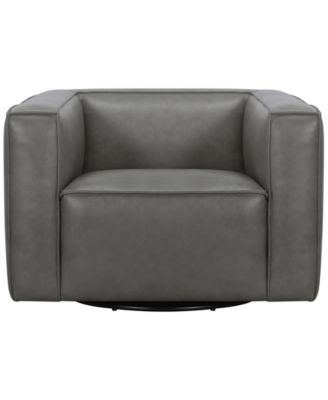 Moxley 41" Genuine Leather Memory Return Swivel Chair
