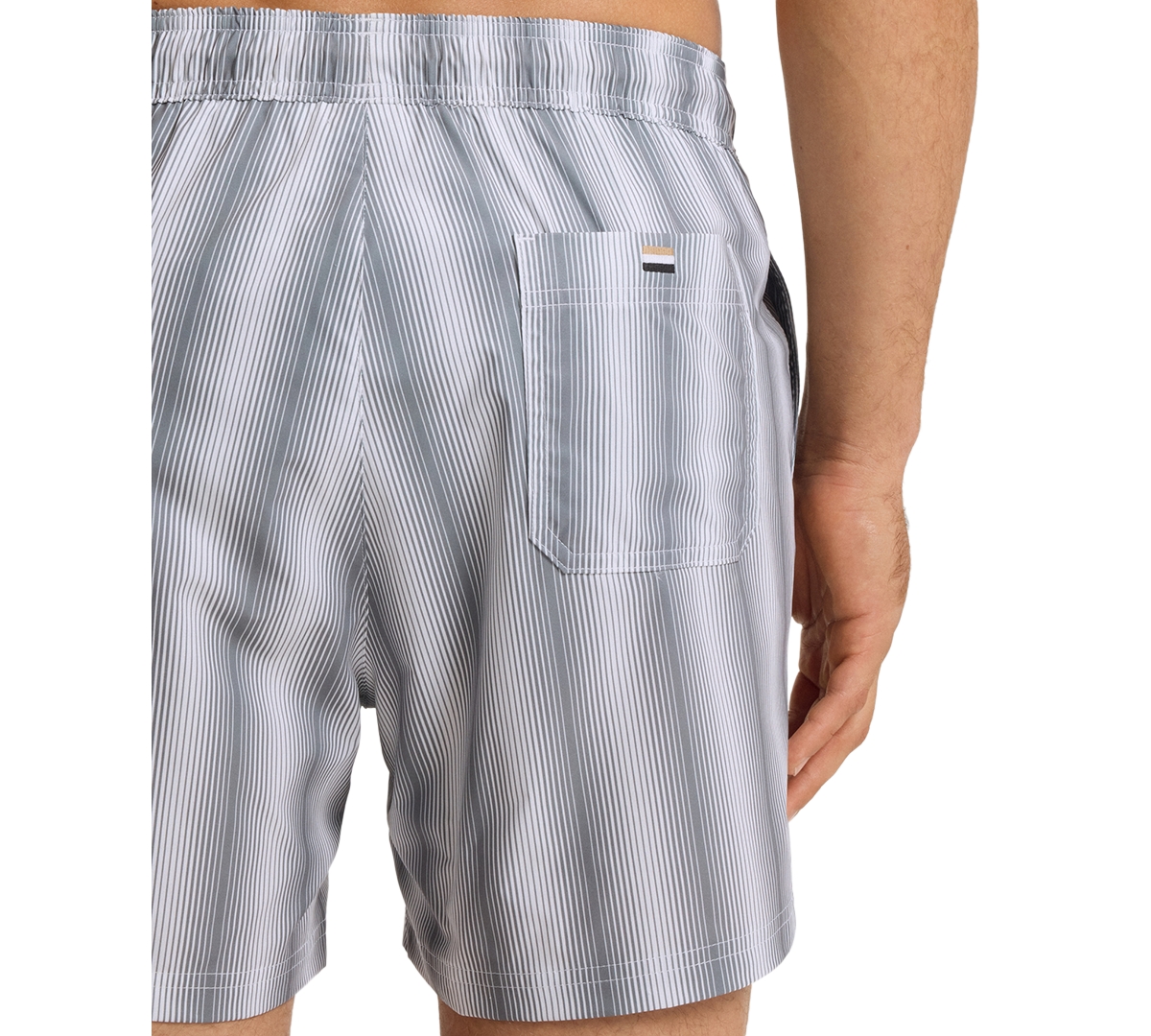 Boss by Hugo Men's 5" Flounder Stripe Print Swim Trunks