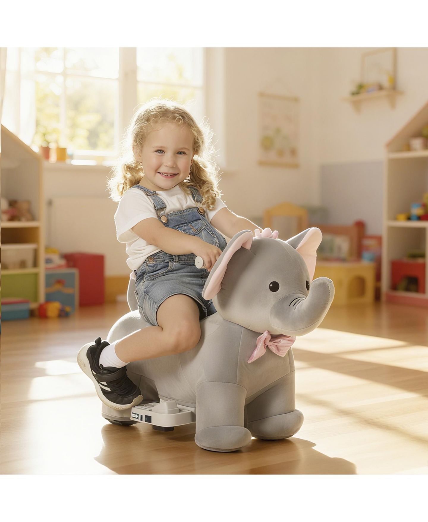 Детская игрушка Glintex 6V Ride-On Elephant with Music and Foot Pedal, Ages 1.5-5, цвет: Серый — фото 9