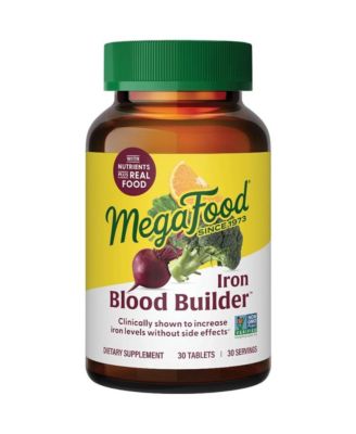 Blood Builder Iron Supplement for Women and Men with Vitamin C, B12 and Folic Acid, 30 Ct
