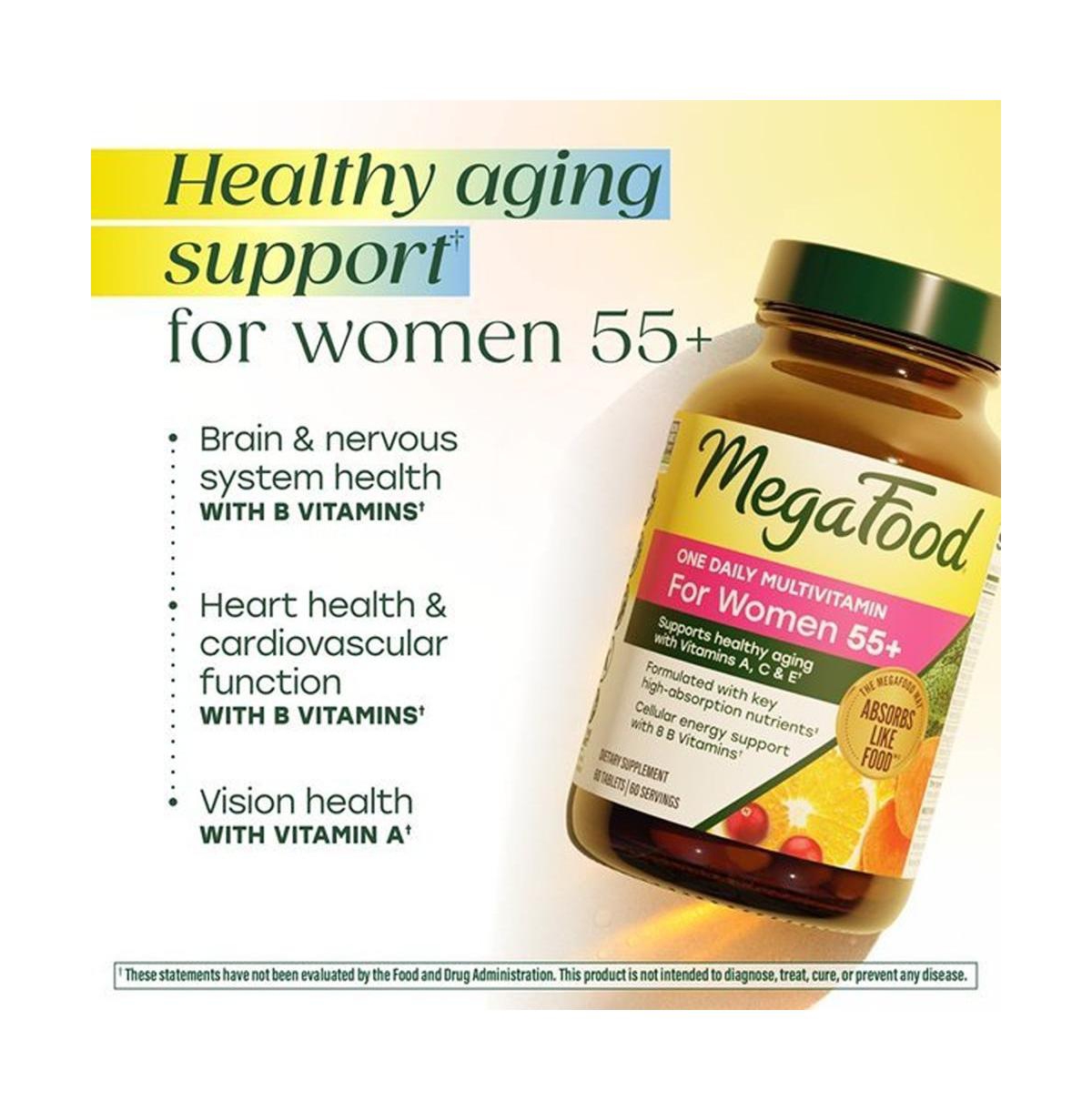 MegaFood One Daily Multivitamin for Women 55+ with Vitamin C, A, E and B Vitamins, Healthy Aging