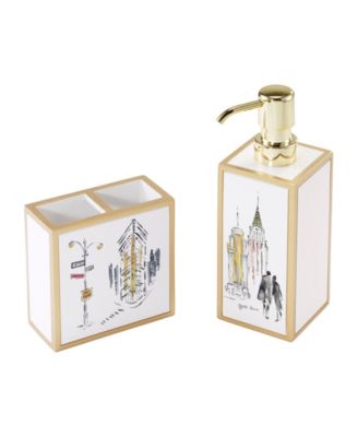 City Girl 2-Piece Toothbrush and Lotion Dispenser Set
