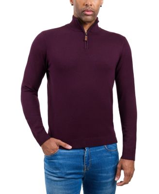 Men's SPRING + MERCER Quarter Zip Mock Neck Sweater