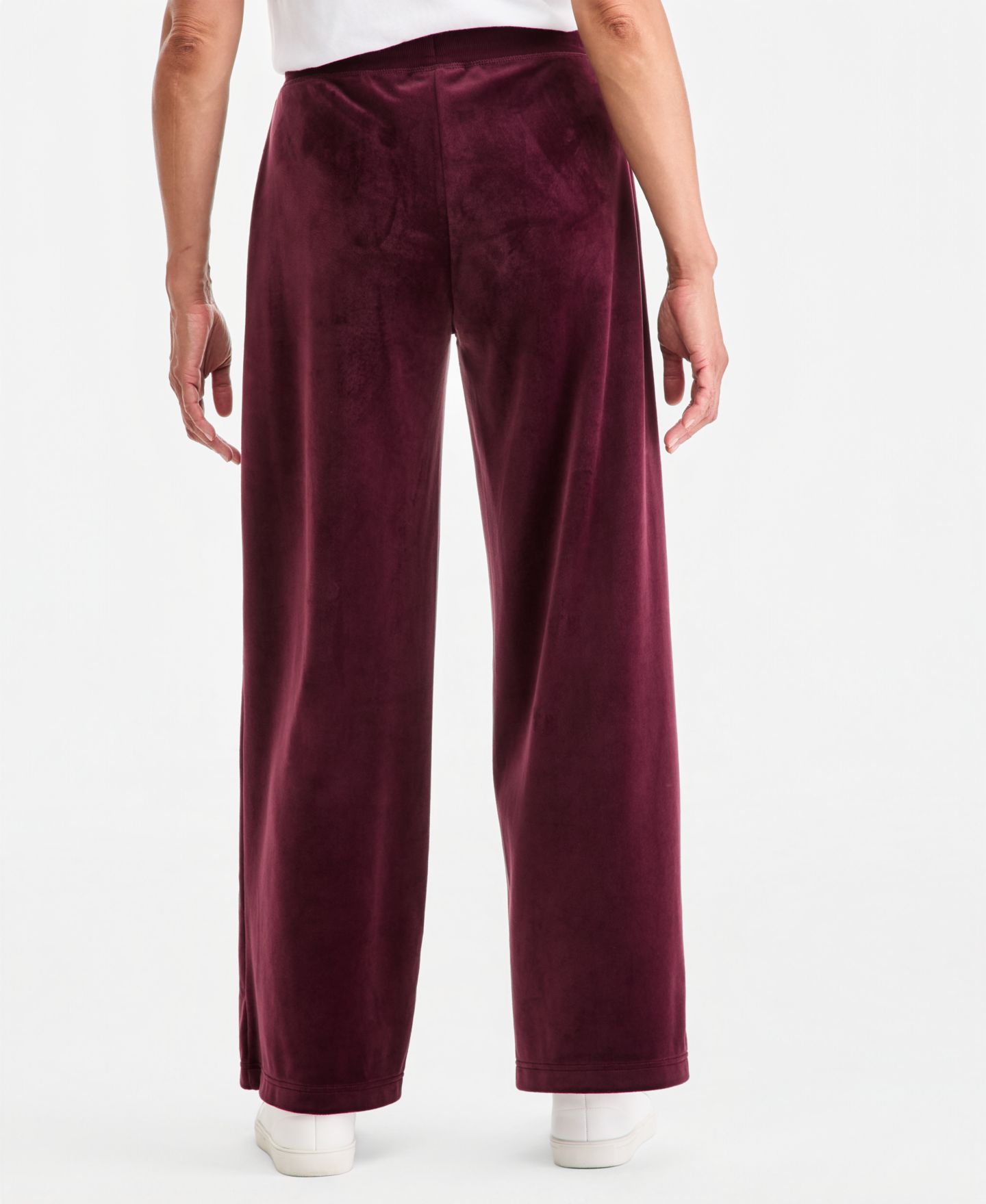 Женские брюки Style & Co Wide-Leg Velour Lounge Pants, цвет: Ягодный — фото 2