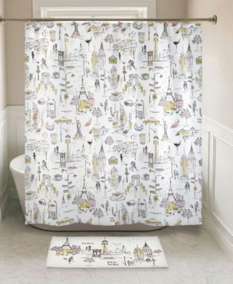 City Girl 13-Piece Shower Curtain Set with Hooks