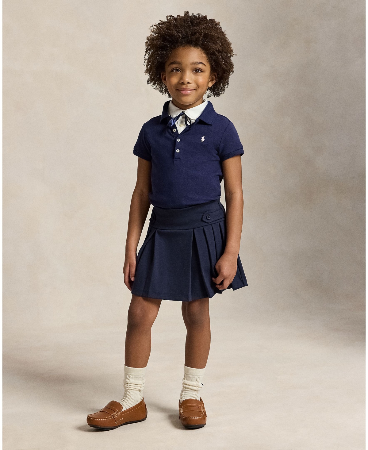 Polo Ralph Lauren Girls 2T-6X Short Sleeve Stretch Cotton Mesh Shirt