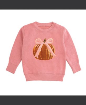 Little Girls Coquette Pumpkin Sequin Patch Sweatshirt
