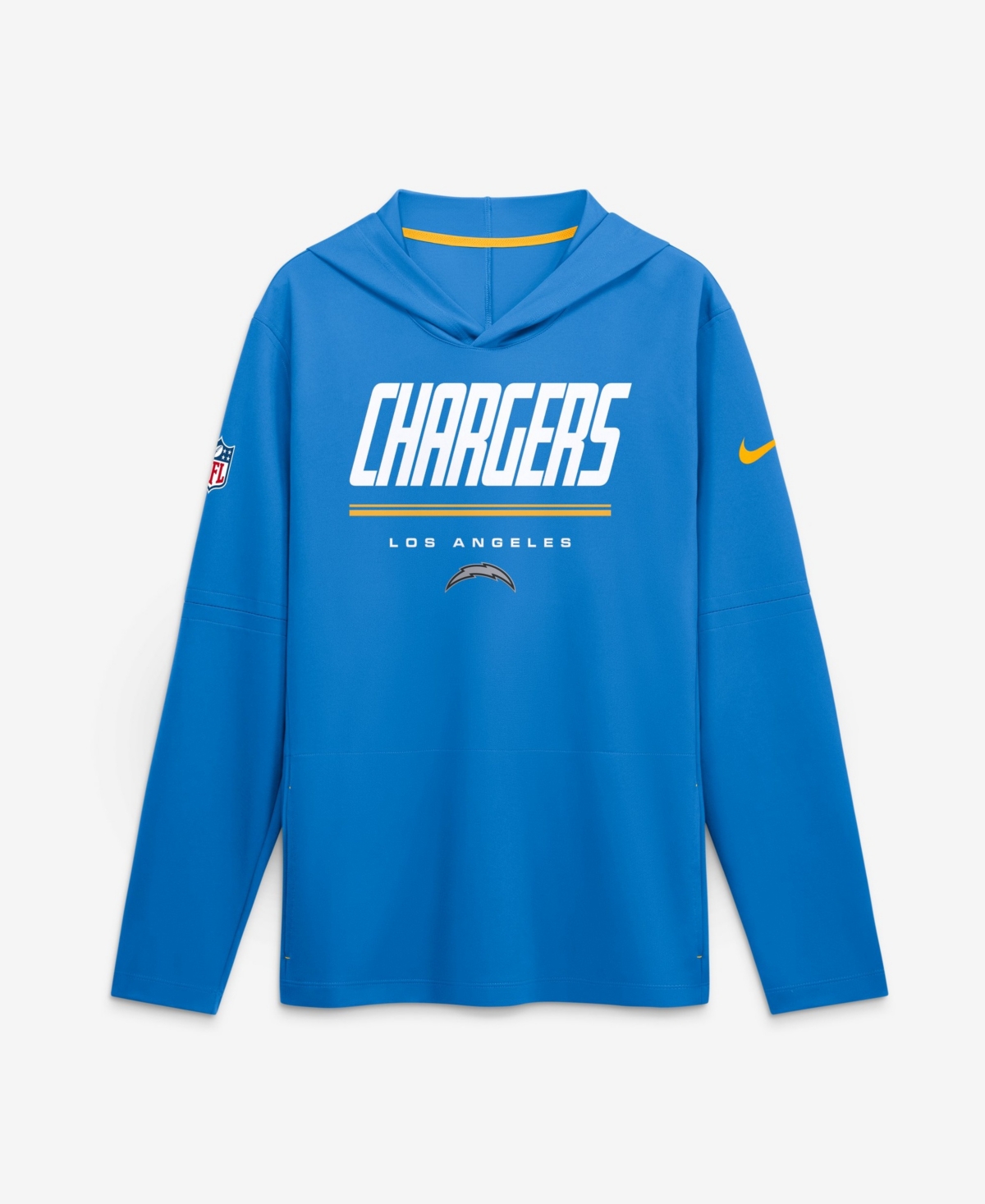 Nike Men's Los Angeles Chargers Sideline Lightweight Long-Sleeve Dri-fit Hoodie