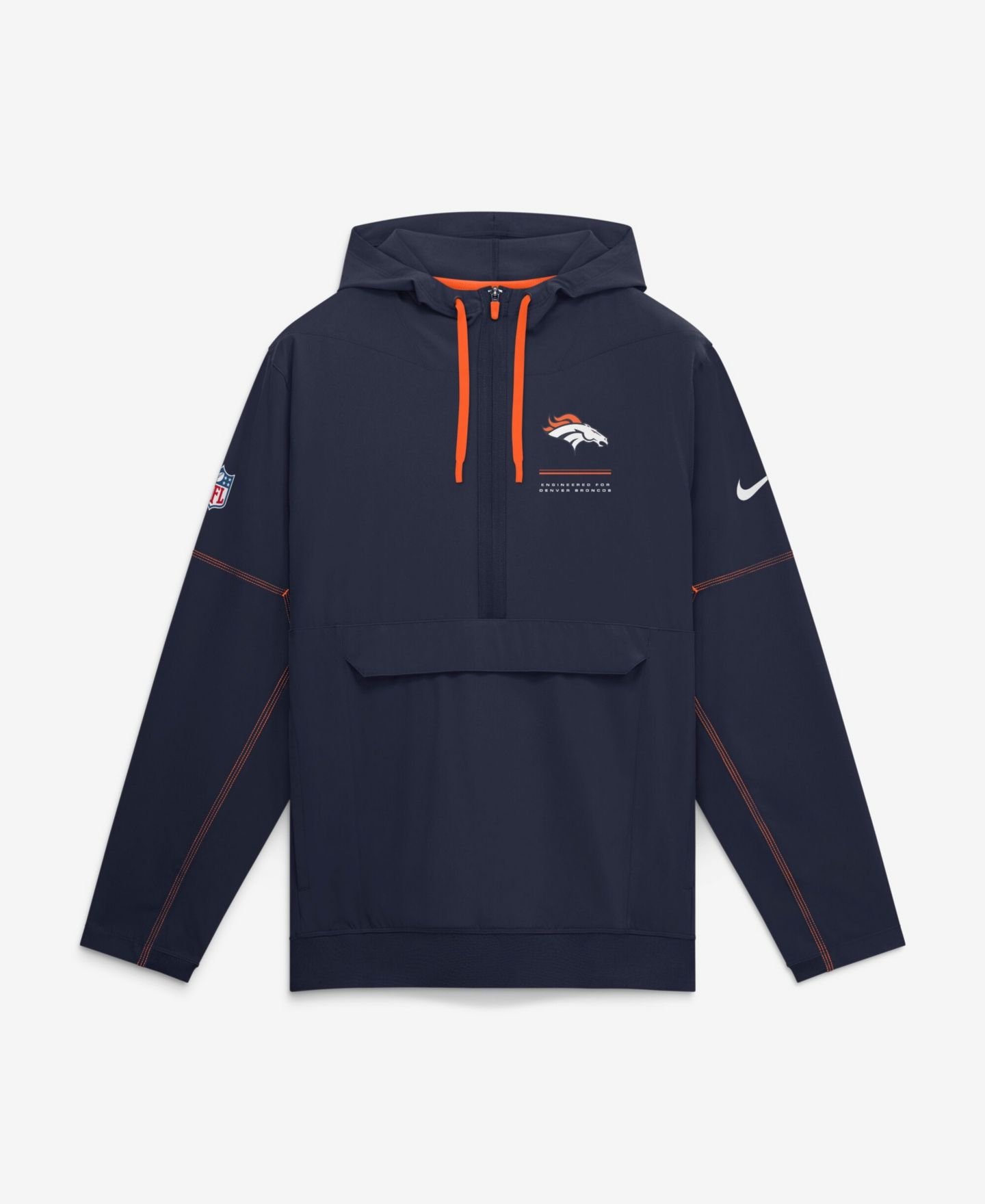 Мужское худи Nike Denver Broncos Sideline Anorak Half-Zip — фото 1