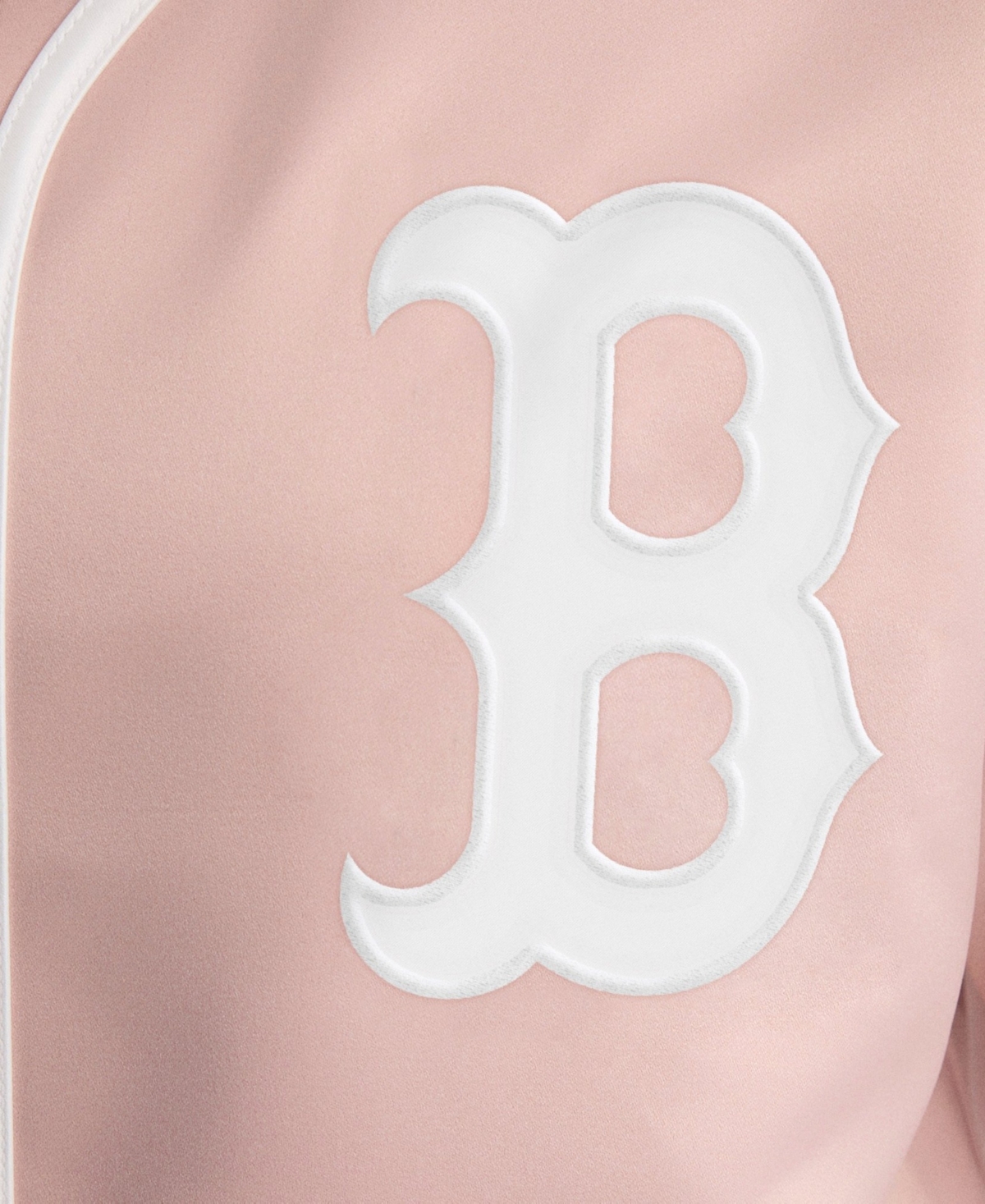 Fanatics Women's Boston Red Sox Iconic Full-Button Satin Cropped Baseball Top