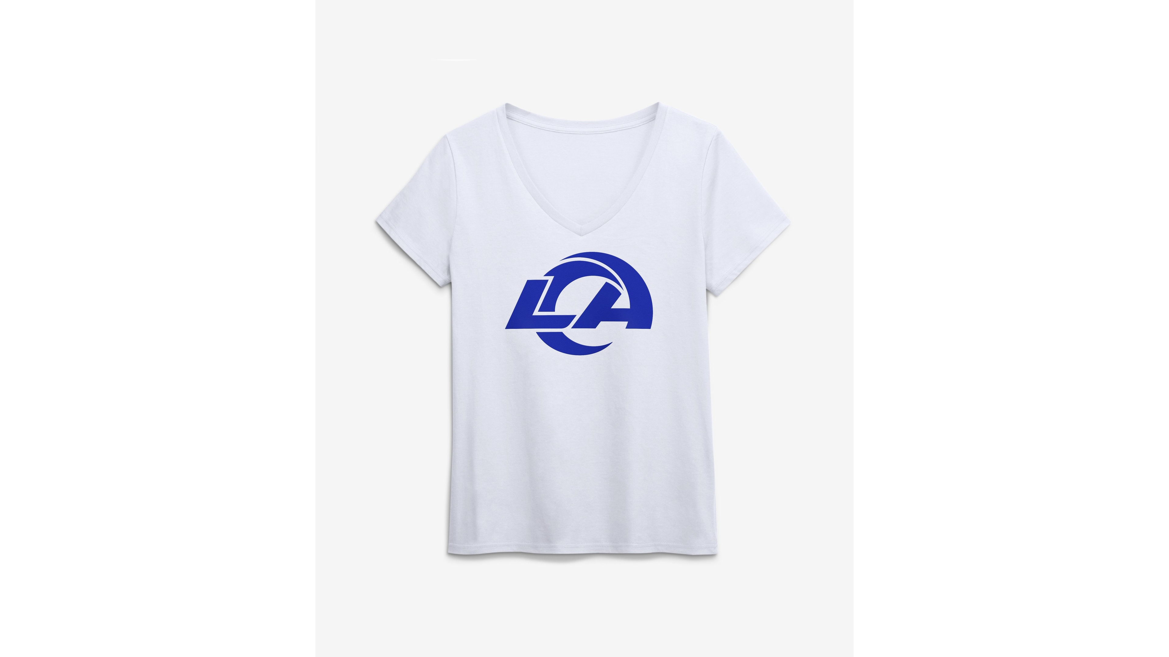 Logo Athletic Women's Los Angeles Rams V-Neck Short-Sleeve T-Shirt