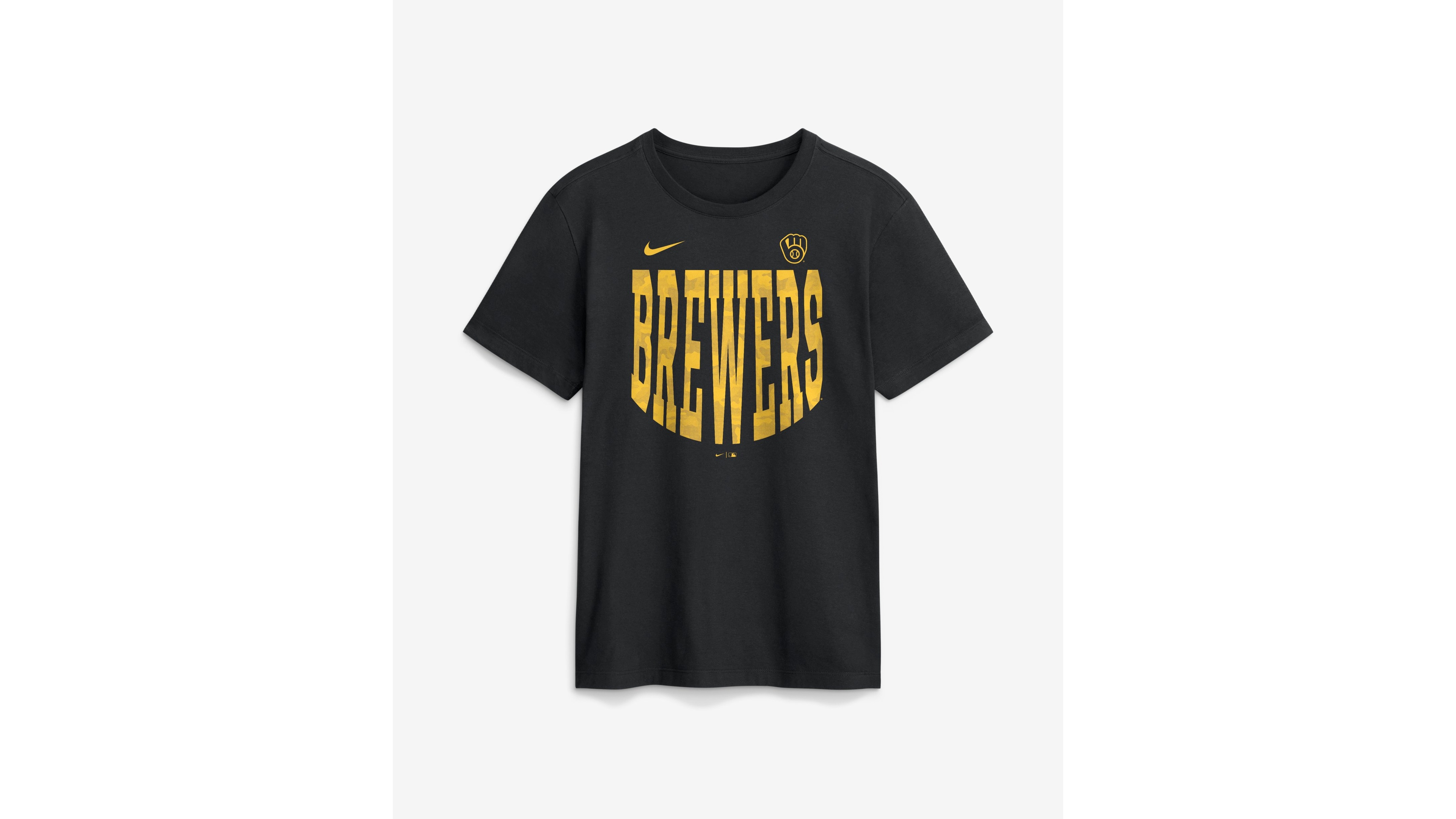 Nike Men's Milwaukee Brewers Velocity Camo-Print Jersey T-Shirt