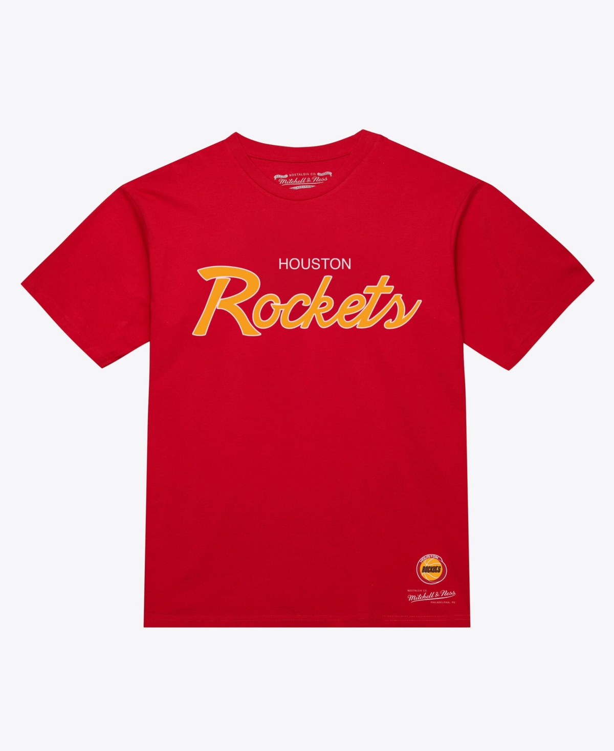 Mitchell & Ness Men's Houston Rockets Vintage Short-Sleeve Crew Neck T-Shirt - Red