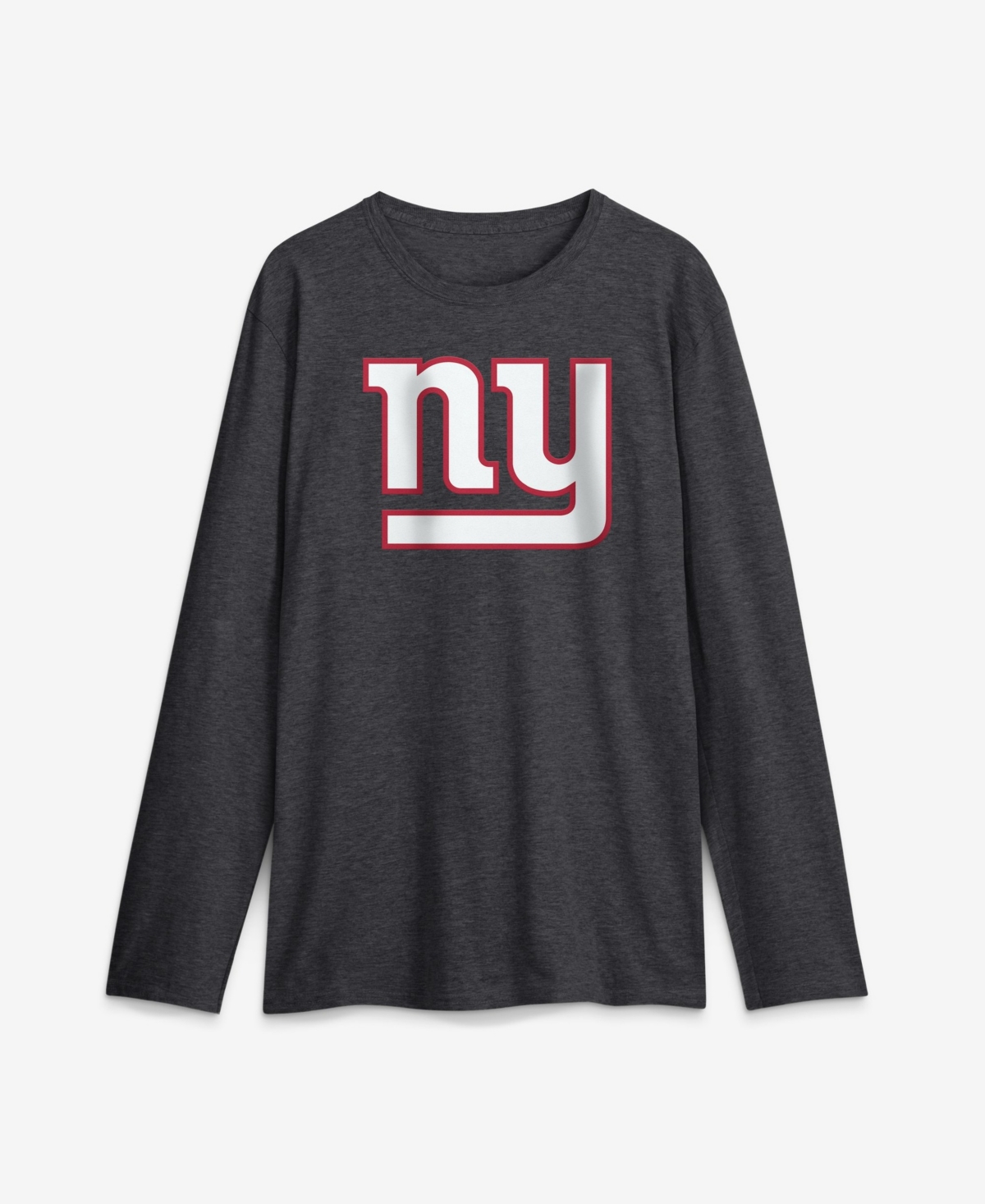 Men's Logo Athletic Charcoal New York Giants Primary Logo Long Sleeve T-Shirt