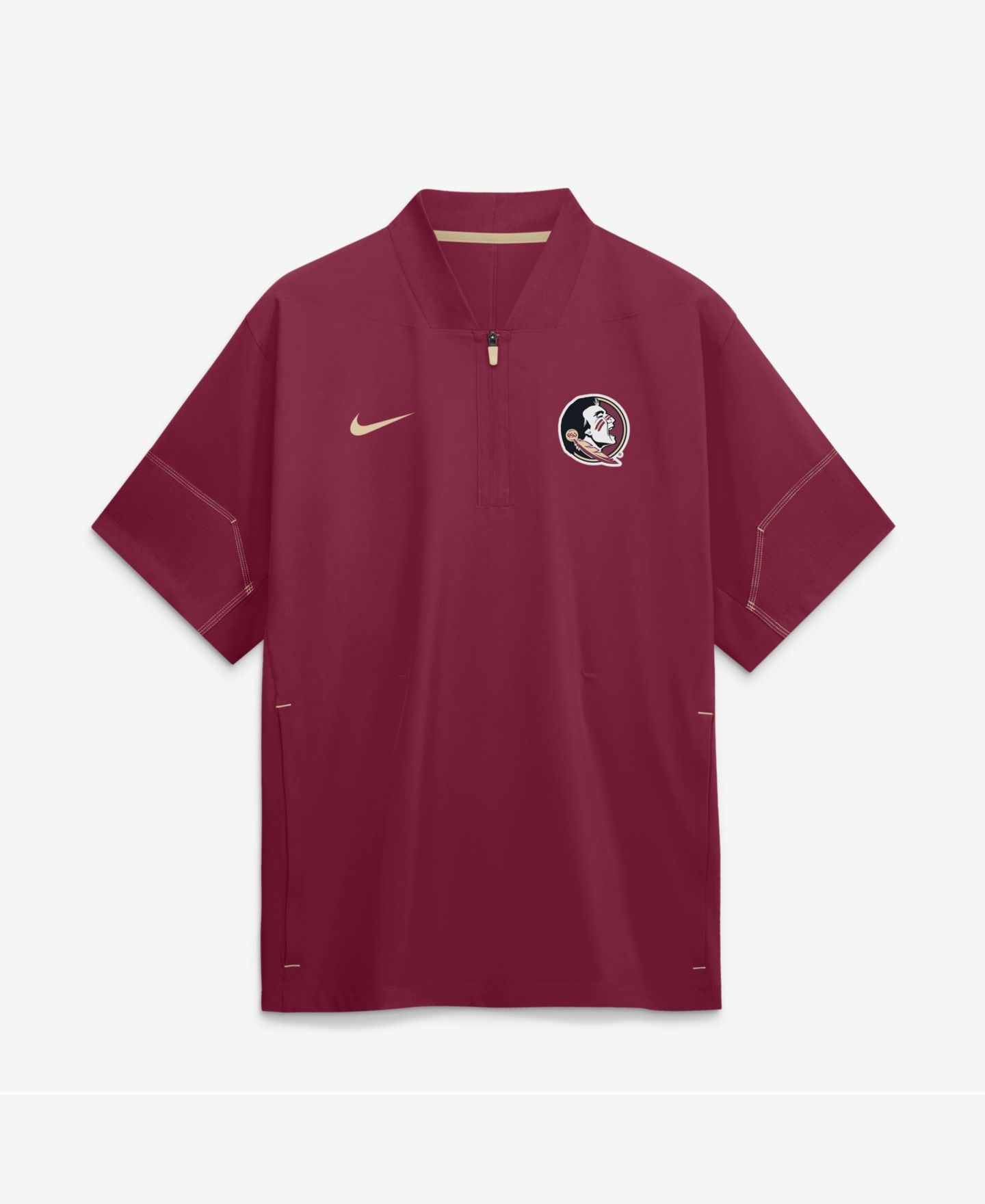 Мужская куртка Nike Florida State Seminoles Sideline Coach Quarter-Zip Short Sleeve — фото 1
