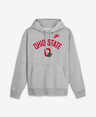 Nike - Men's Ohio State Buckeyes Legacy Arch Club Vintage Midweight-Fleece Hoodie Heather Gray