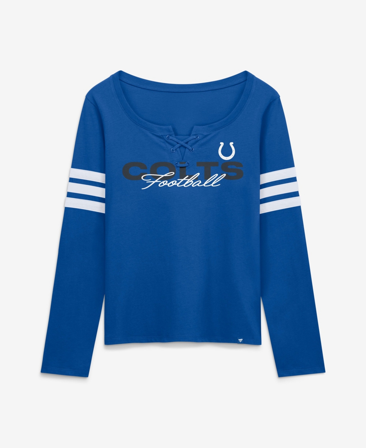 Fanatics Women's Indianapolis Colts Team First Coverage Scheme Lace-Up Cotton Long-Sleeve T-Shirt - Royal