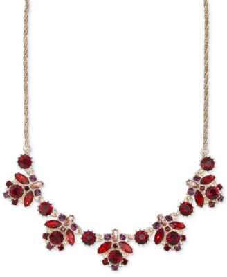 Gold-Tone Crystal Statement Frontal Necklace