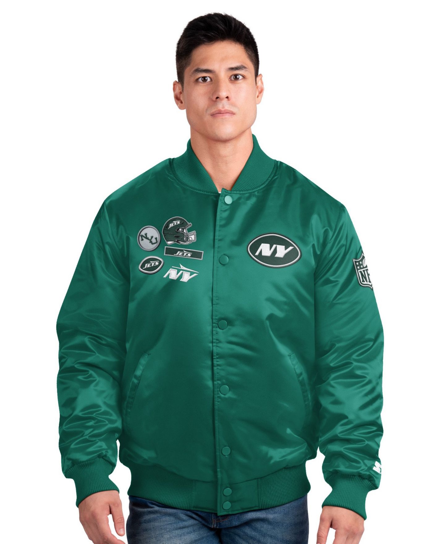 Мужская куртка Starter New York Jets Varsity Full-snap Satin-Lined — фото 1