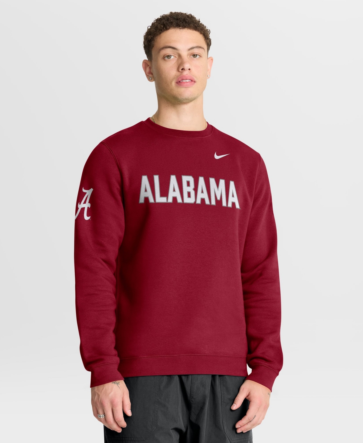 Nike Men's Alabama Crimson Tide 2026 Sideline Club Crewneck Sweatshirt