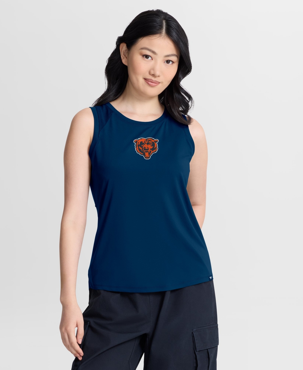 Fanatics Women's Chicago Bears Scoop Neck Draped Mesh Back Tank Top