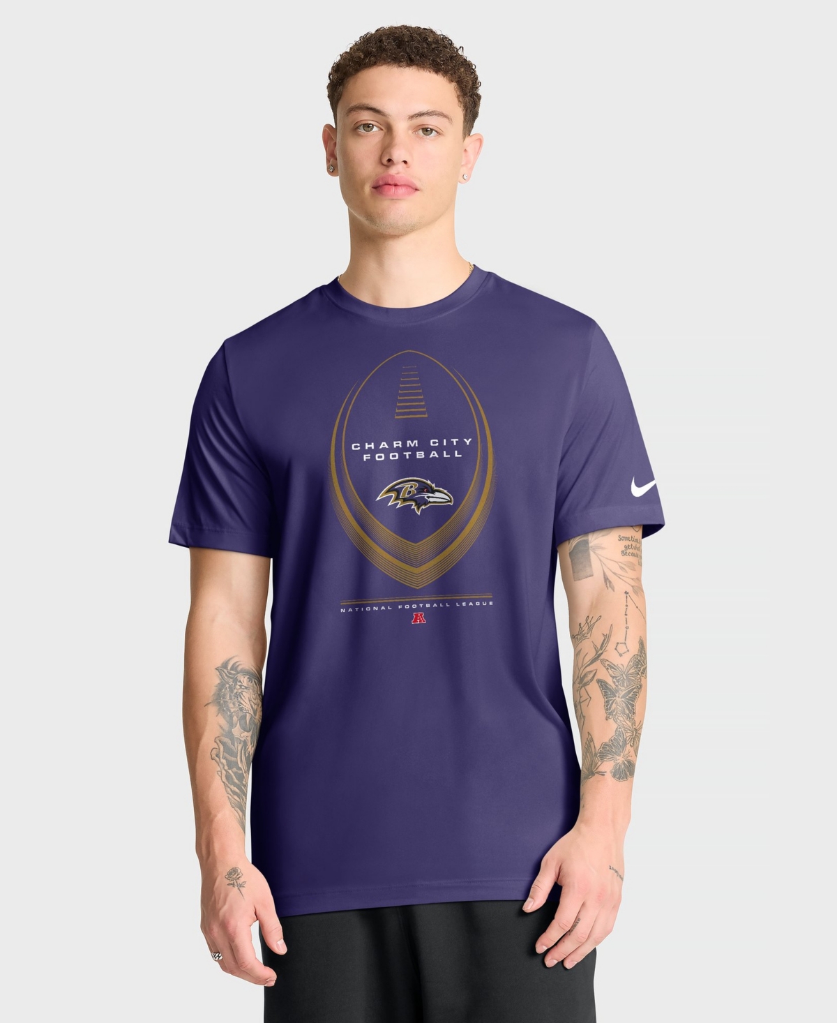 Nike Men's Baltimore Ravens Legend Icon Crewneck Graphic T-Shirt