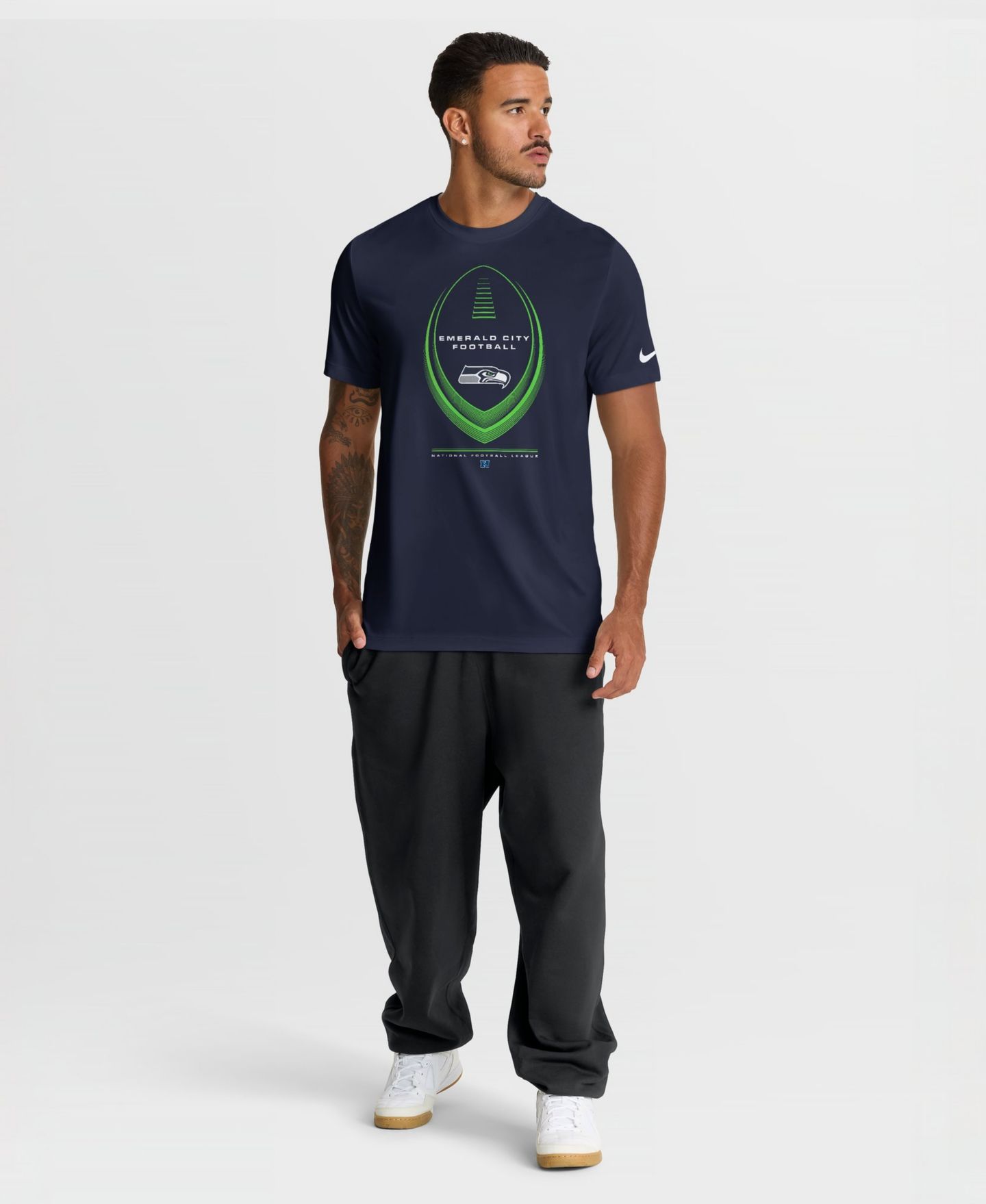 Мужская футболка Nike College Navy Seattle Seahawks Legend Icon Dri-FIT — фото 3