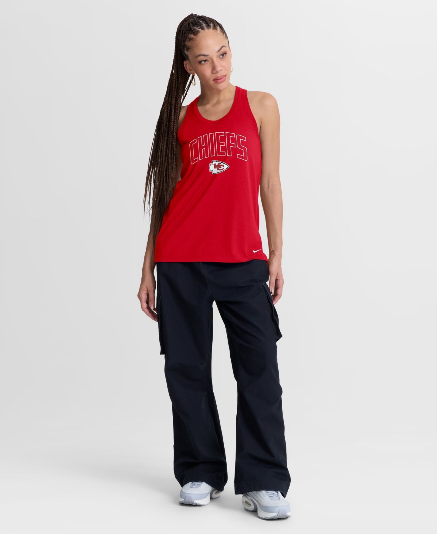 Женский топ Nike Kansas City Chiefs Primetime Dri-FIT Scoop Neck Tri-Blend — фото 5