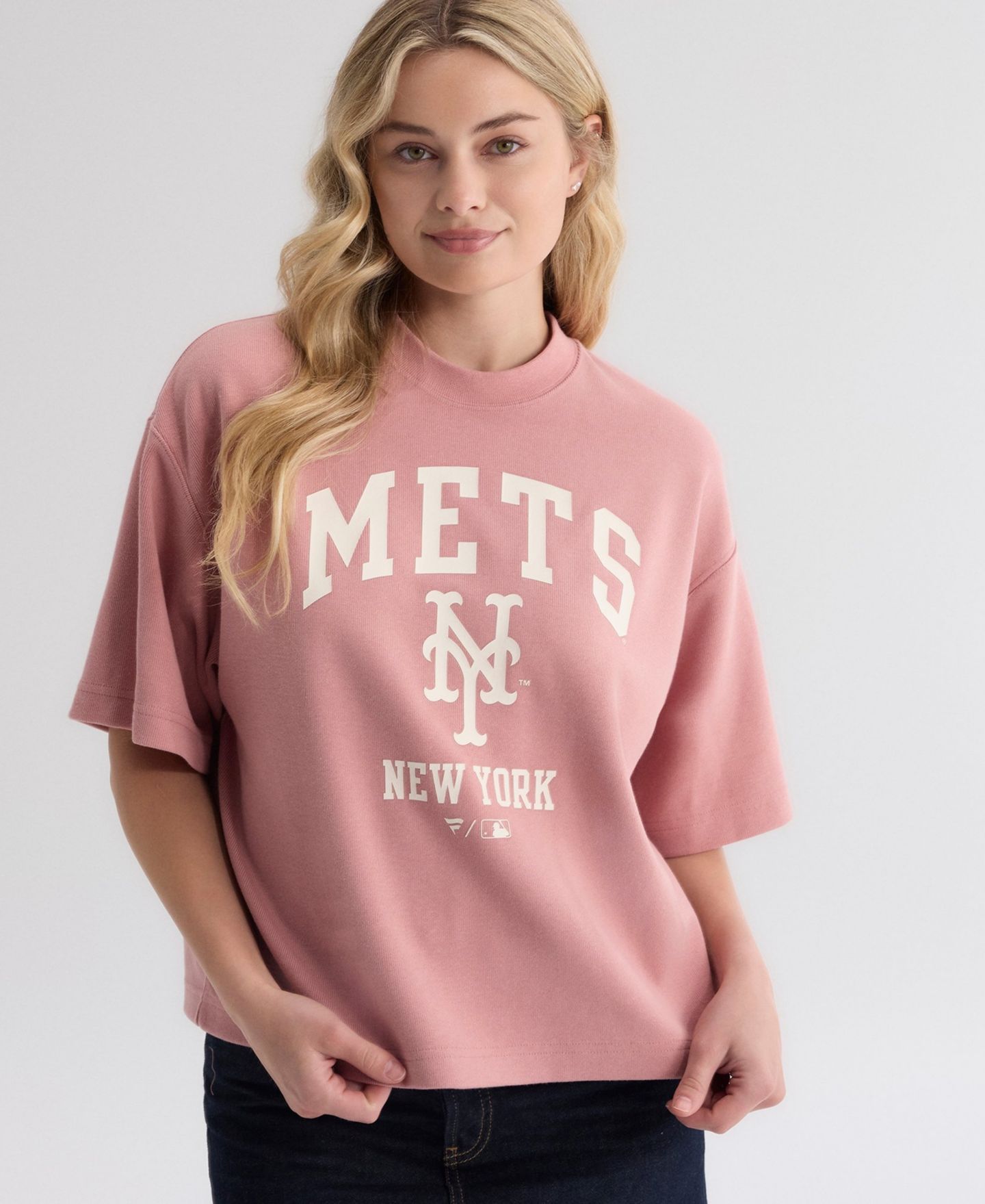 Женская футболка Fanatics New York Mets Iconic Boxy Double-Face Rib — фото 6