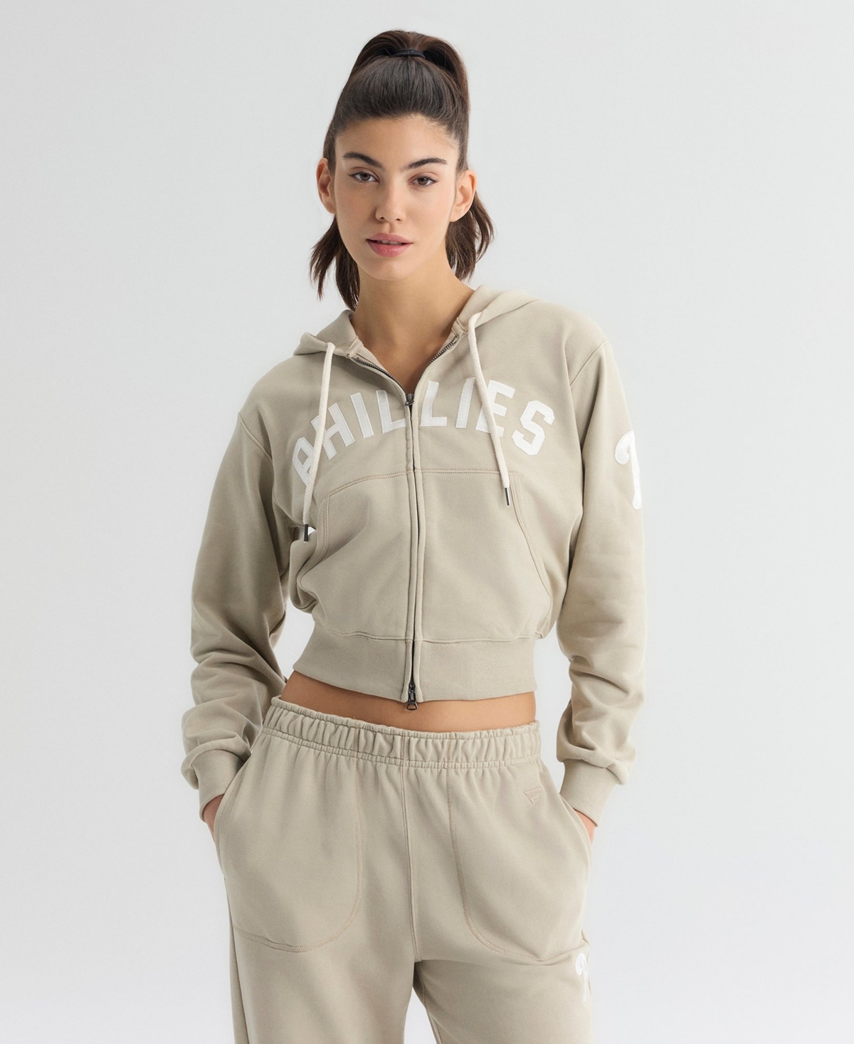 Fanatics Women's Philadelphia Phillies Iconic Terry Cropped Full-Zip Hoodie