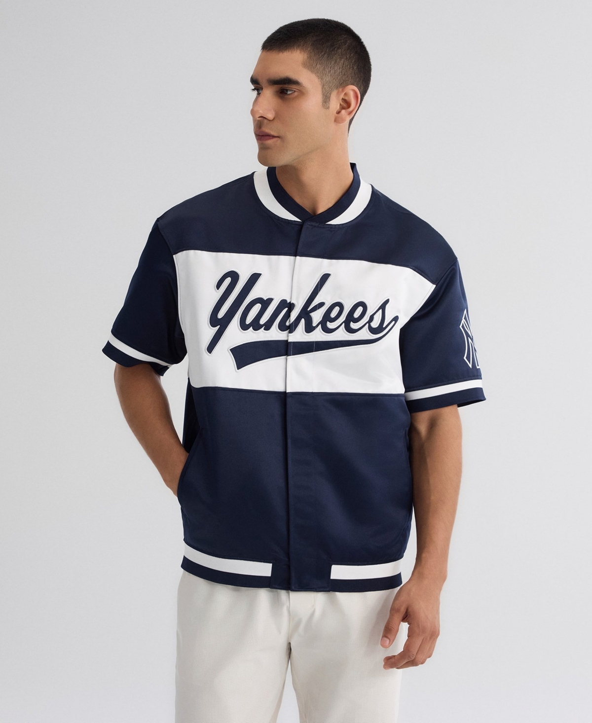 Fanatics Men's New York Yankees Iconic Full-Snap Satin Relaxed-Fit Jacket