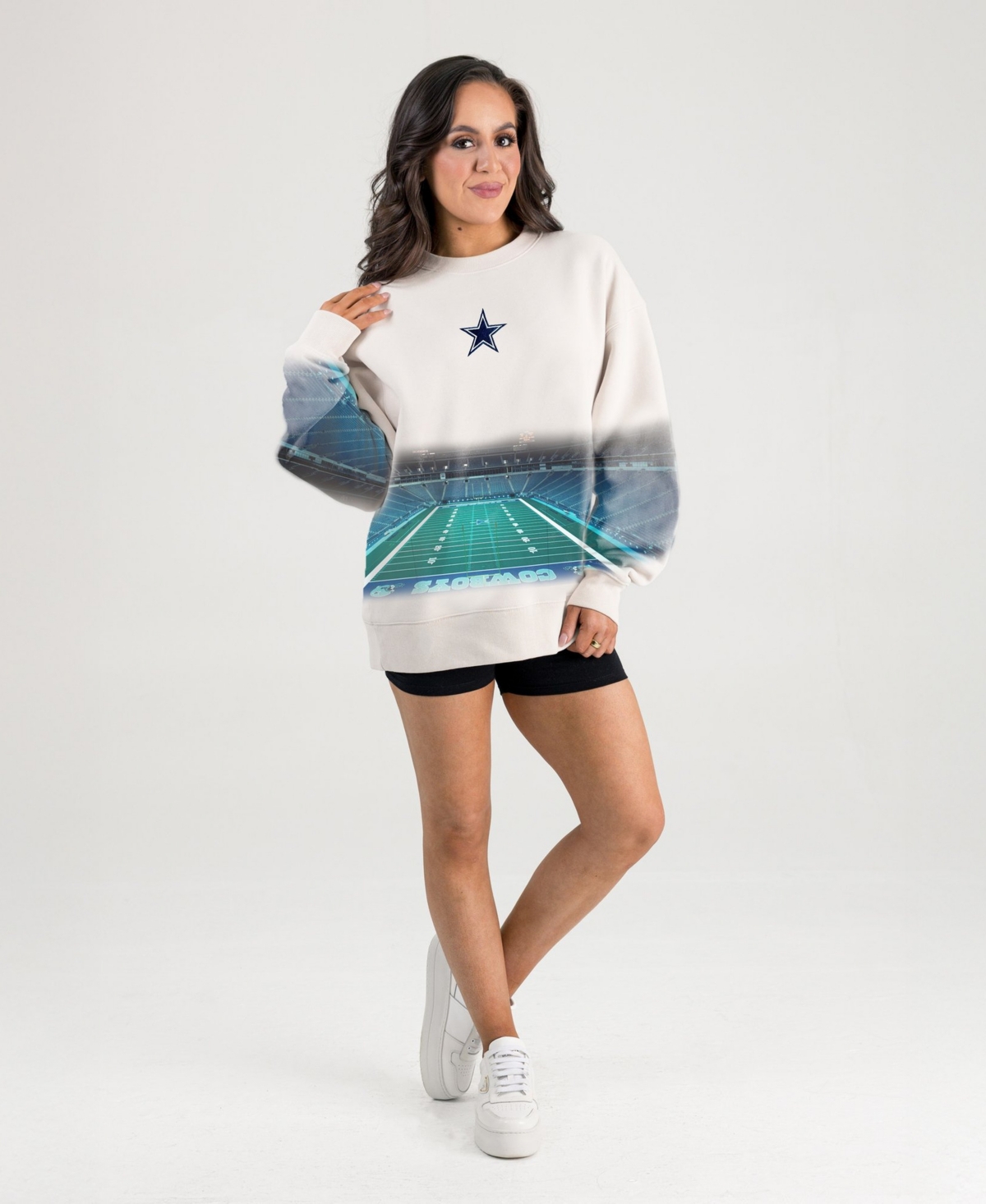 Gameday Couture Women's Dallas Cowboys Power Move Stadium Premium Drop-Shoulder Long-Sleeve Sweatshirt