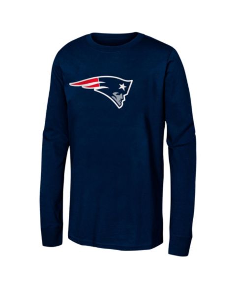 Детская футболка Outerstuff Navy New England Patriots Primary Logo Long Sleeve