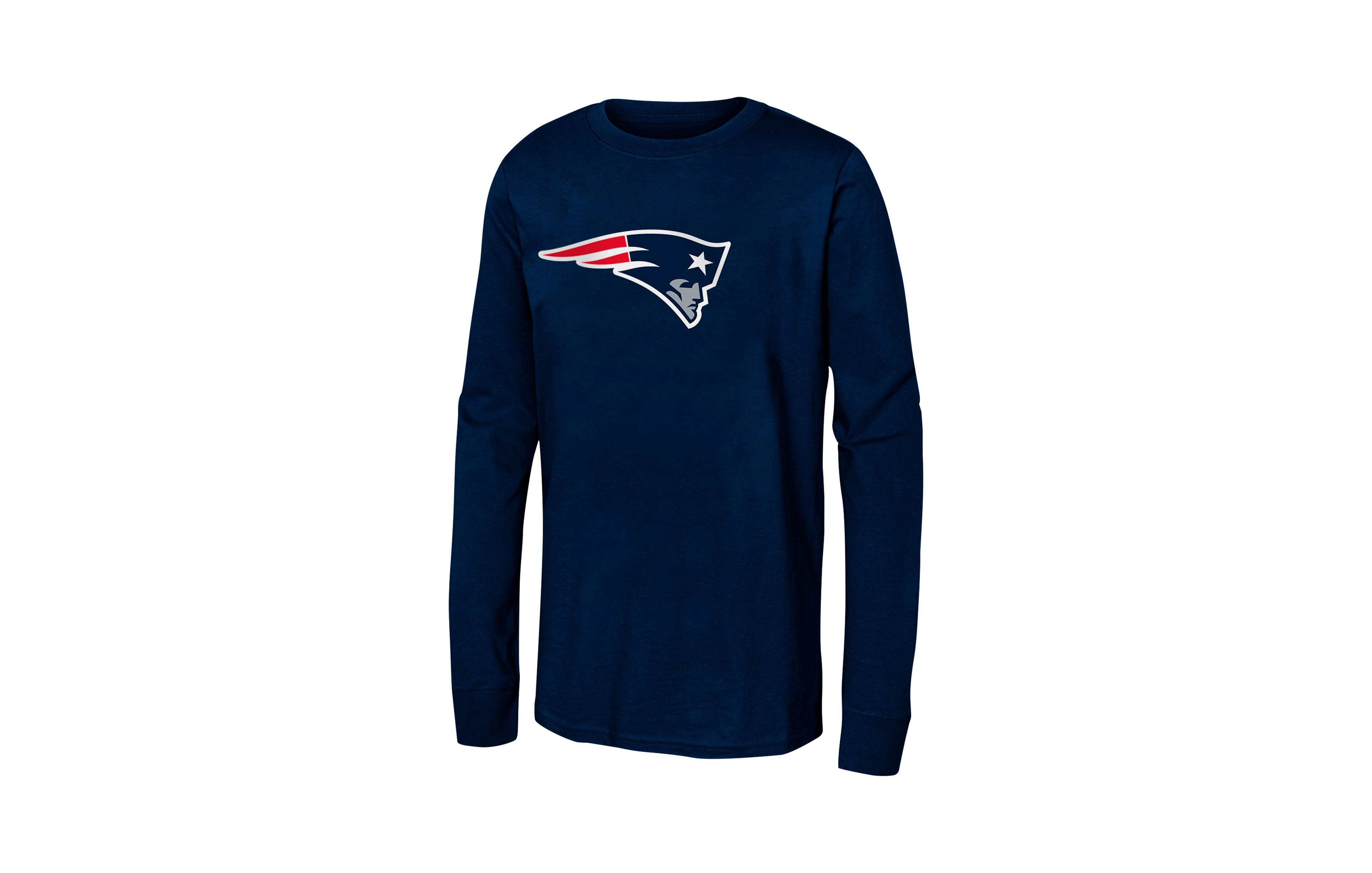 Outerstuff Boys' New England Patriots Long-Sleeve Crewneck T-Shirt