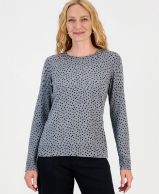 Women's Printed Fine Gauge Crewneck Sweater