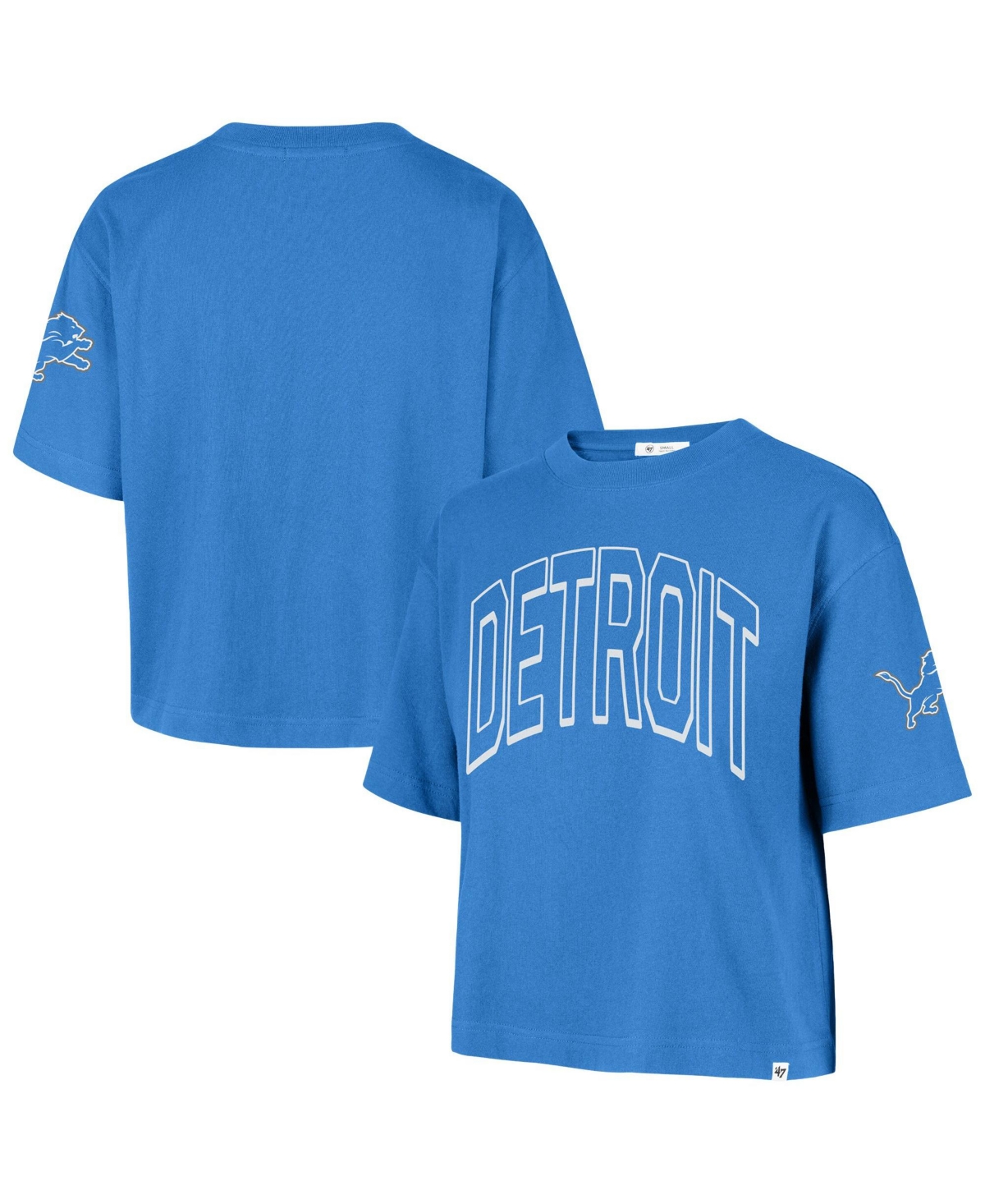 '47 Brand Women's Detroit Lions Call Out Reed City Short-Sleeve Cropped T-Shirt