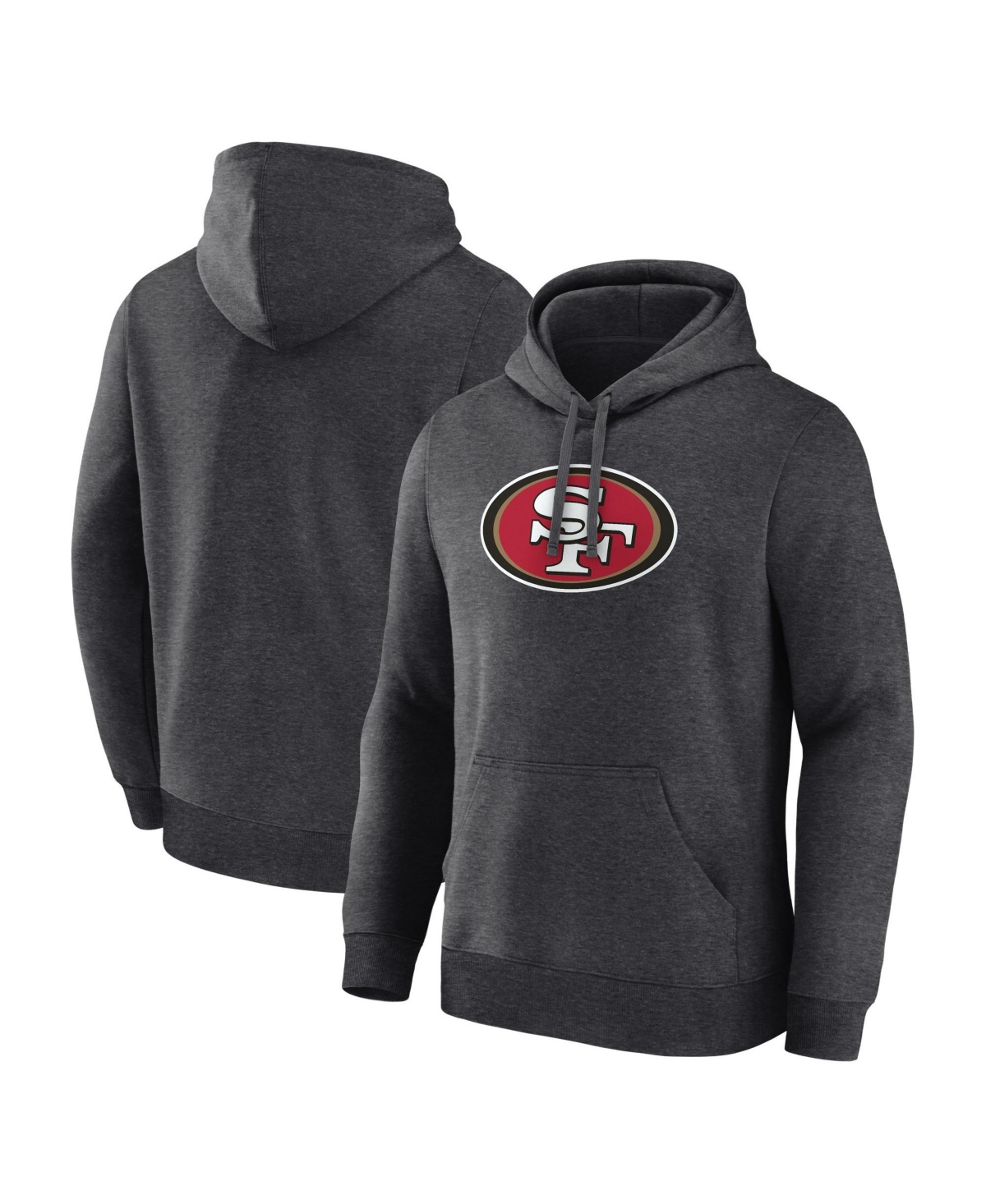 Men's Logo Athletic Heather Charcoal San Francisco 49ers Primary Logo Hoodie