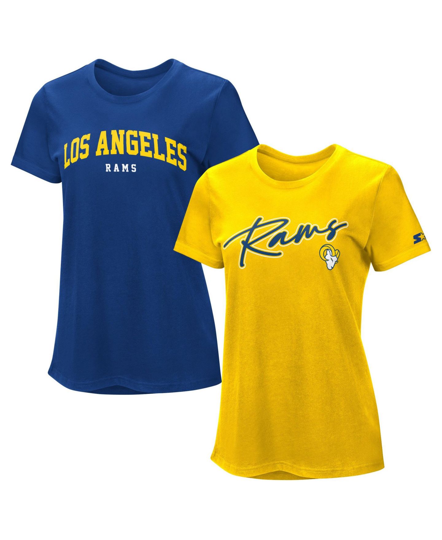 Женский комплект Starter 2-Piece Los Angeles Rams Screen Print Graphics T-Shirts Set — фото 1