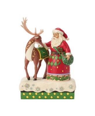 John Deere Santa and Reindeer Figurine