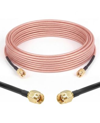 RG316 50 Ohm SMA Male to SMA Male Flexible Coaxial Antenna Extension Cable Compatible with SMA Female Adapters or SMA Devices