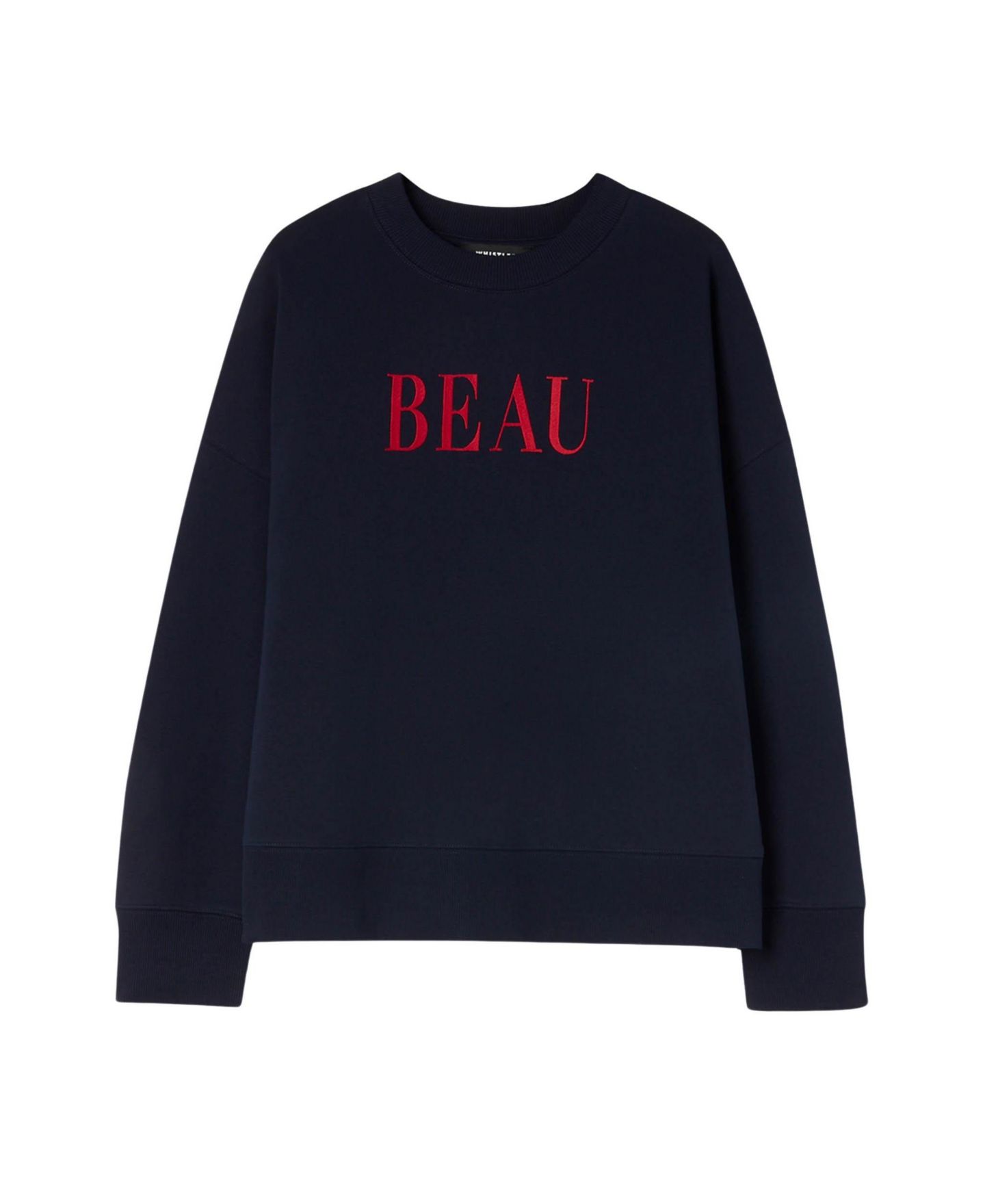 Женский свитшот Whistles Beau Cotton Oversized Crewneck, цвет: Тёмно-синий — фото 7