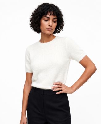 Women's Brushed Short-Sleeve Crewneck Pullover