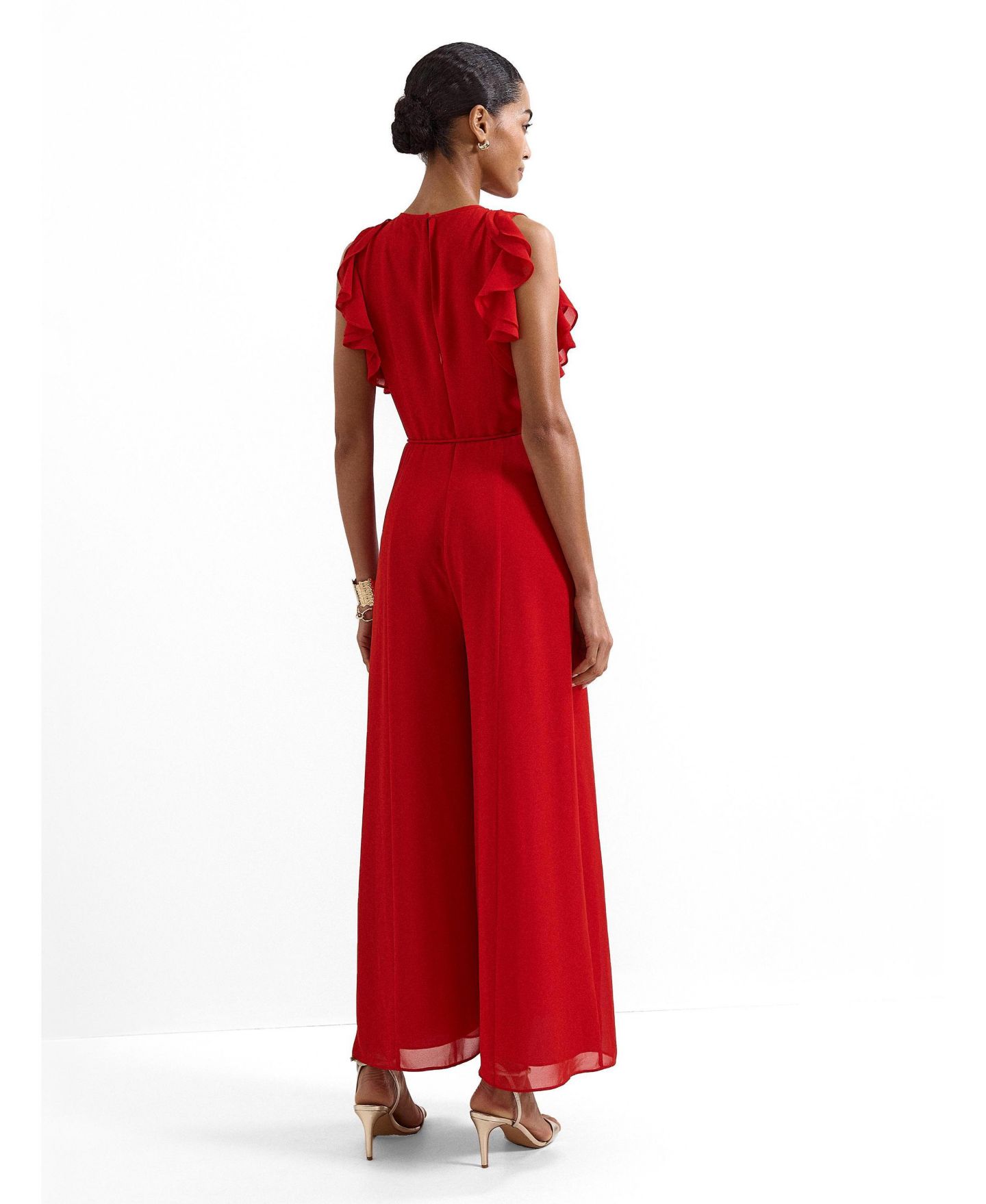 Женский комбинезон Phase Eight Front Wide Leg Jumpsuit Cinched Waist, цвет: Красный — фото 3