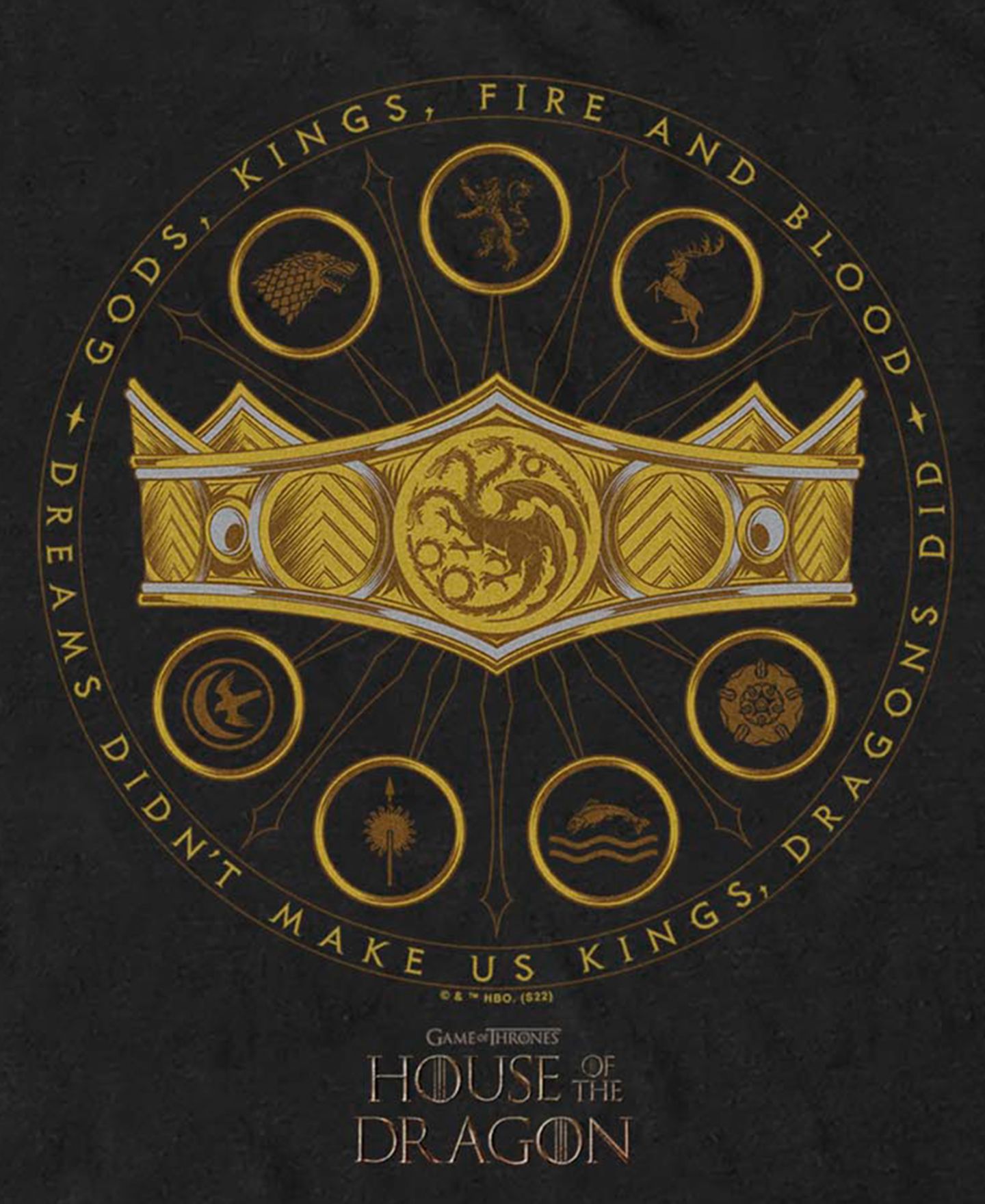 Мужская футболка Fifth Sun House of the Dragon Crown Stamp Graphic Short-Sleeve, цвет: Чёрный — фото 3