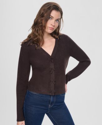 Women's Snap-Front-Bow-Tie Cardigan